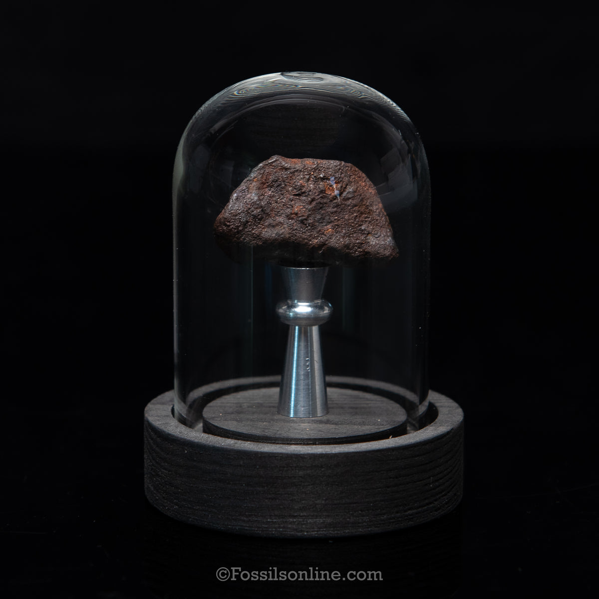 Genuine Gebel Kamil Meteorite in Glass Dome