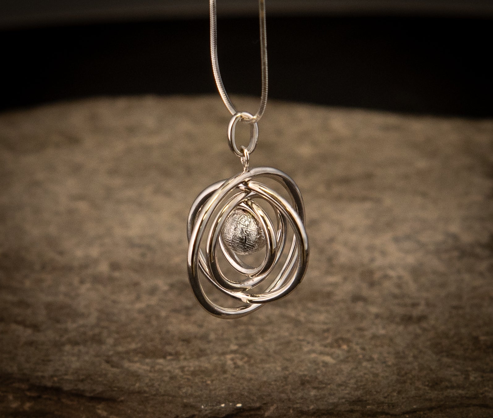 Muonionalusta Meteorite Orbit Pendant