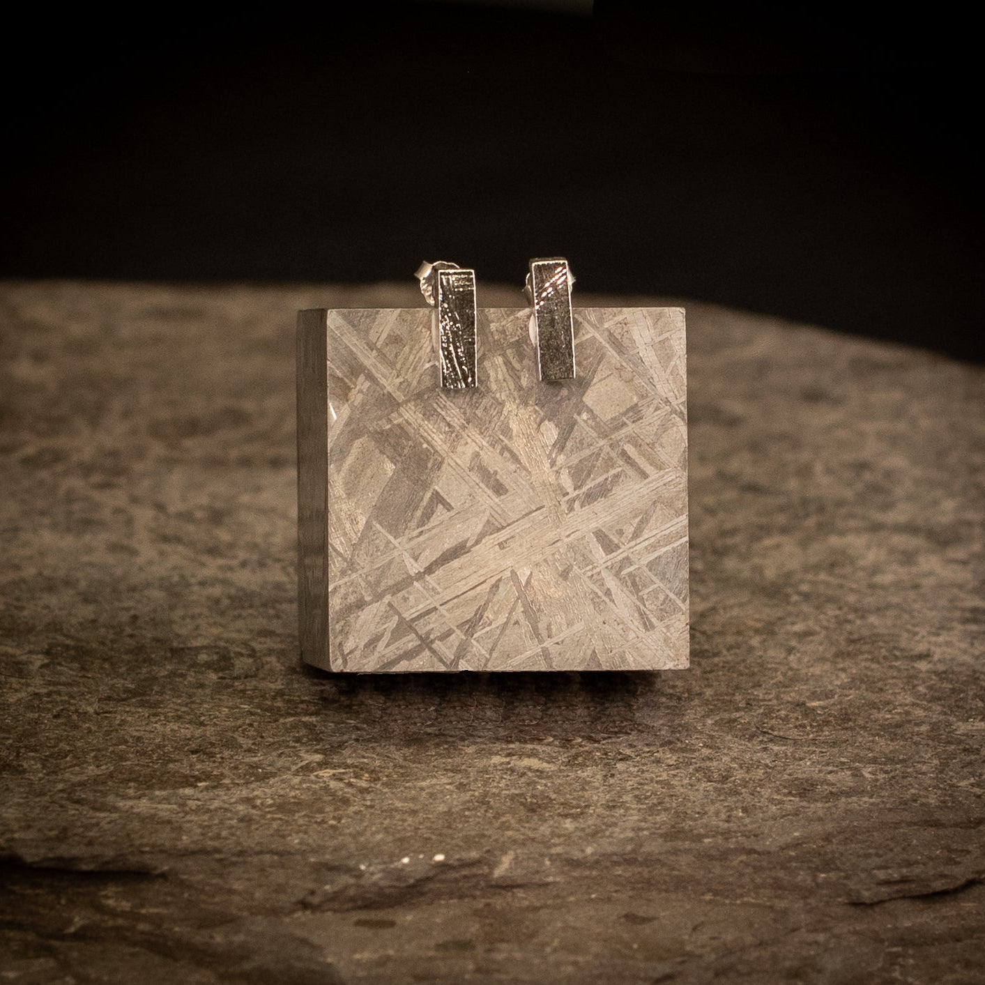 Muonionalusta Meteorite Stick Studs Earrings