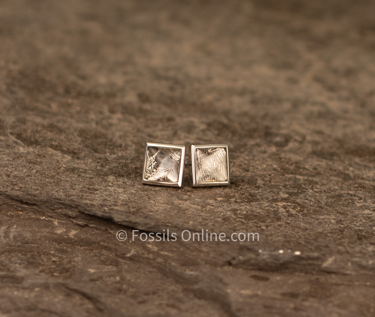 Muonionalusta Meteorite Square Stud Earrings