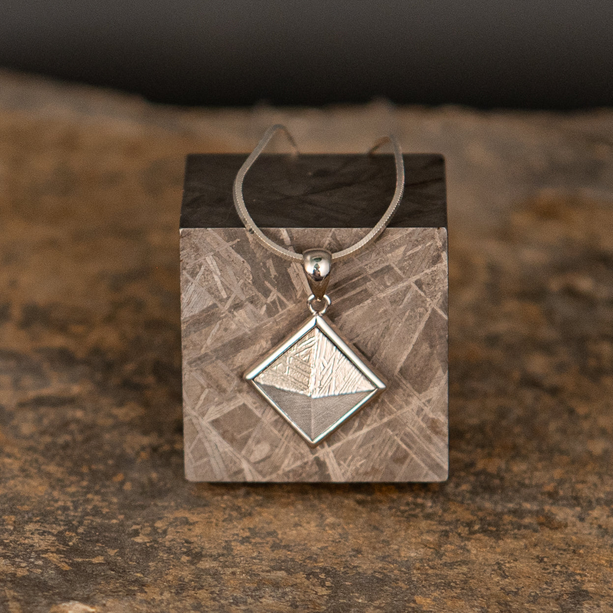 Muonionalusta Meteorite Pyramid Pendant