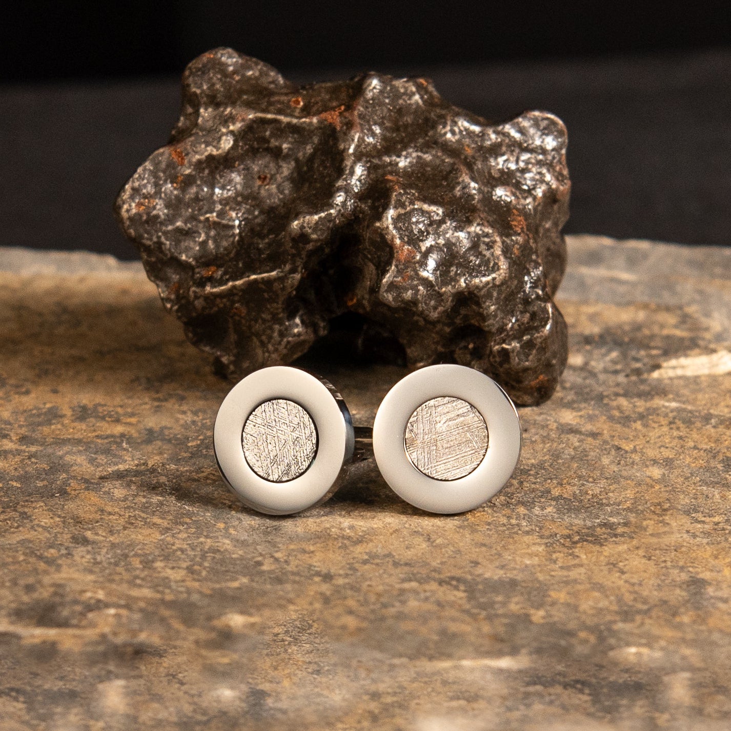 Muonionalusta Meteorite Cufflinks