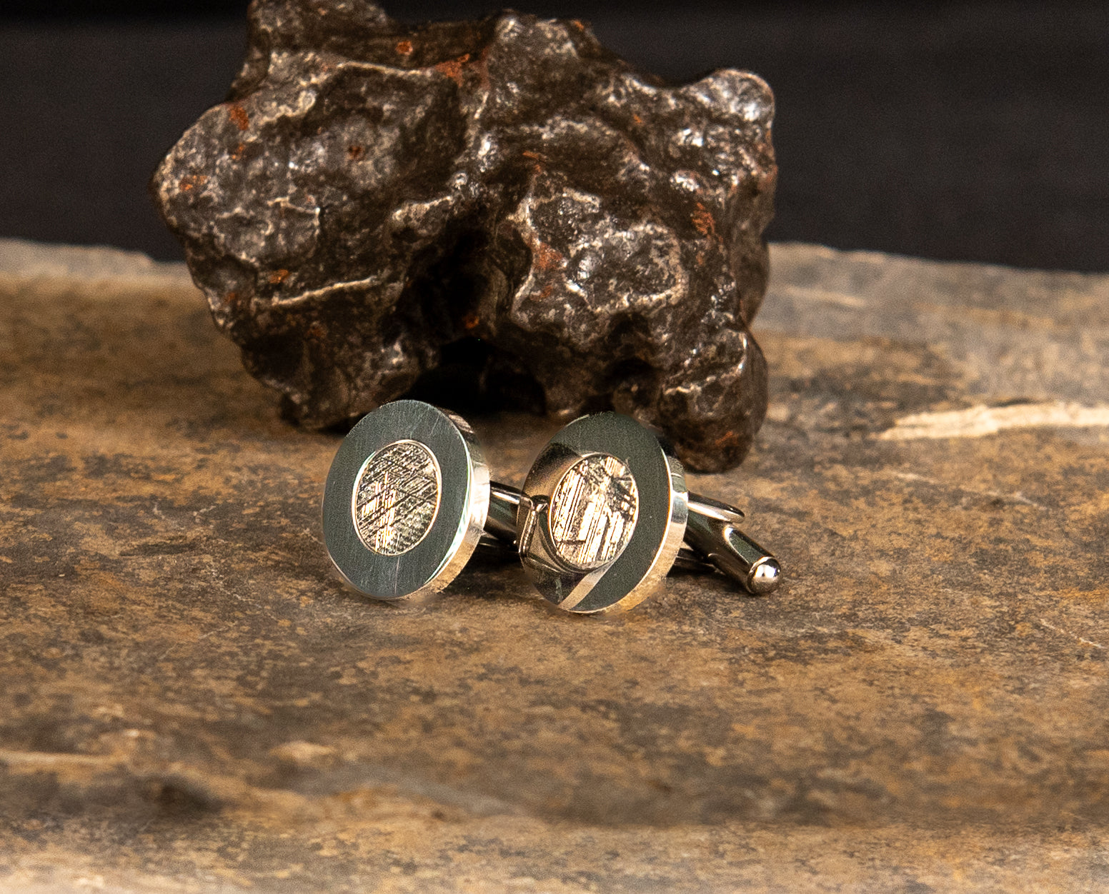 Muonionalusta Meteorite Cufflinks
