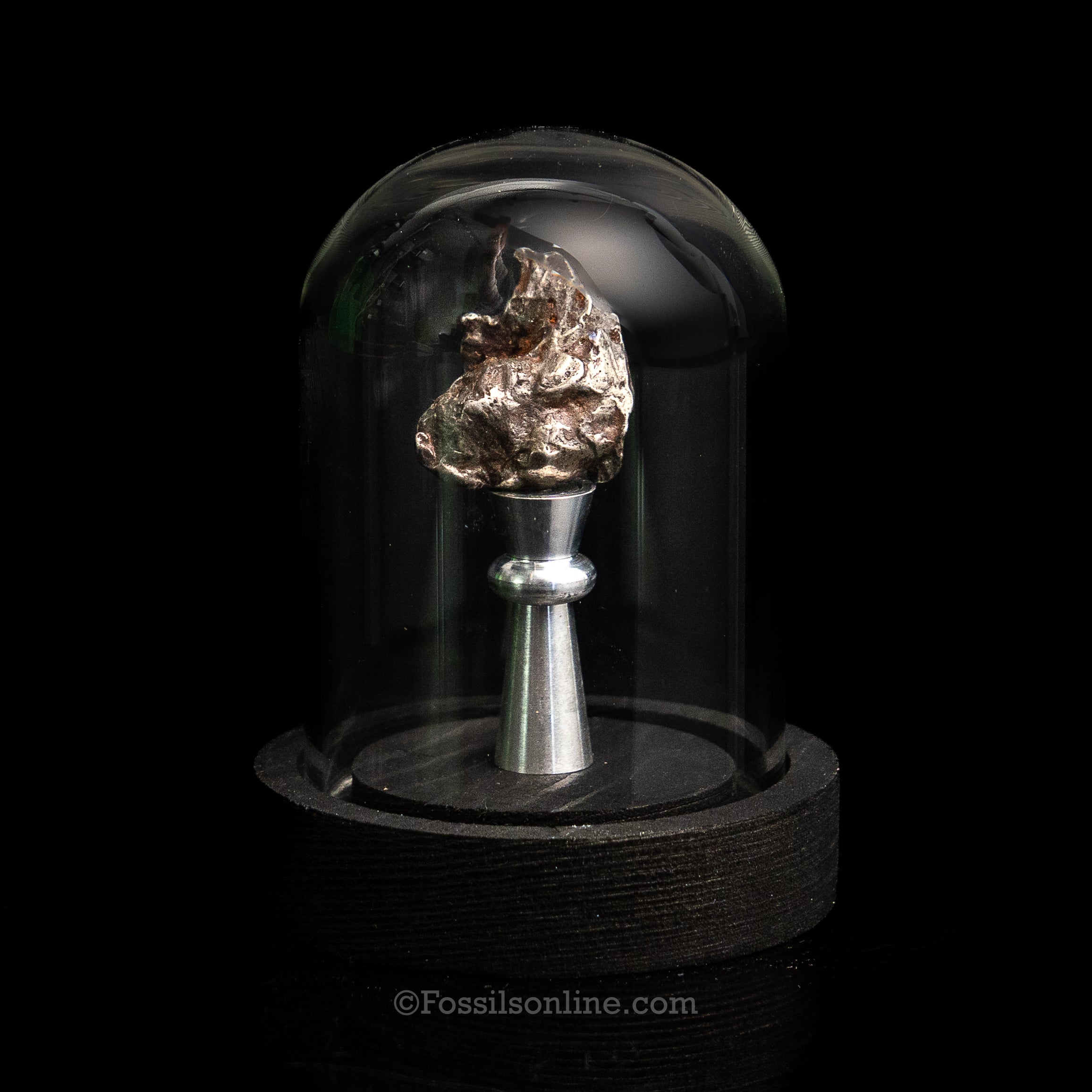 Genuine Sikhote-Alin Meteorite in Glass Dome