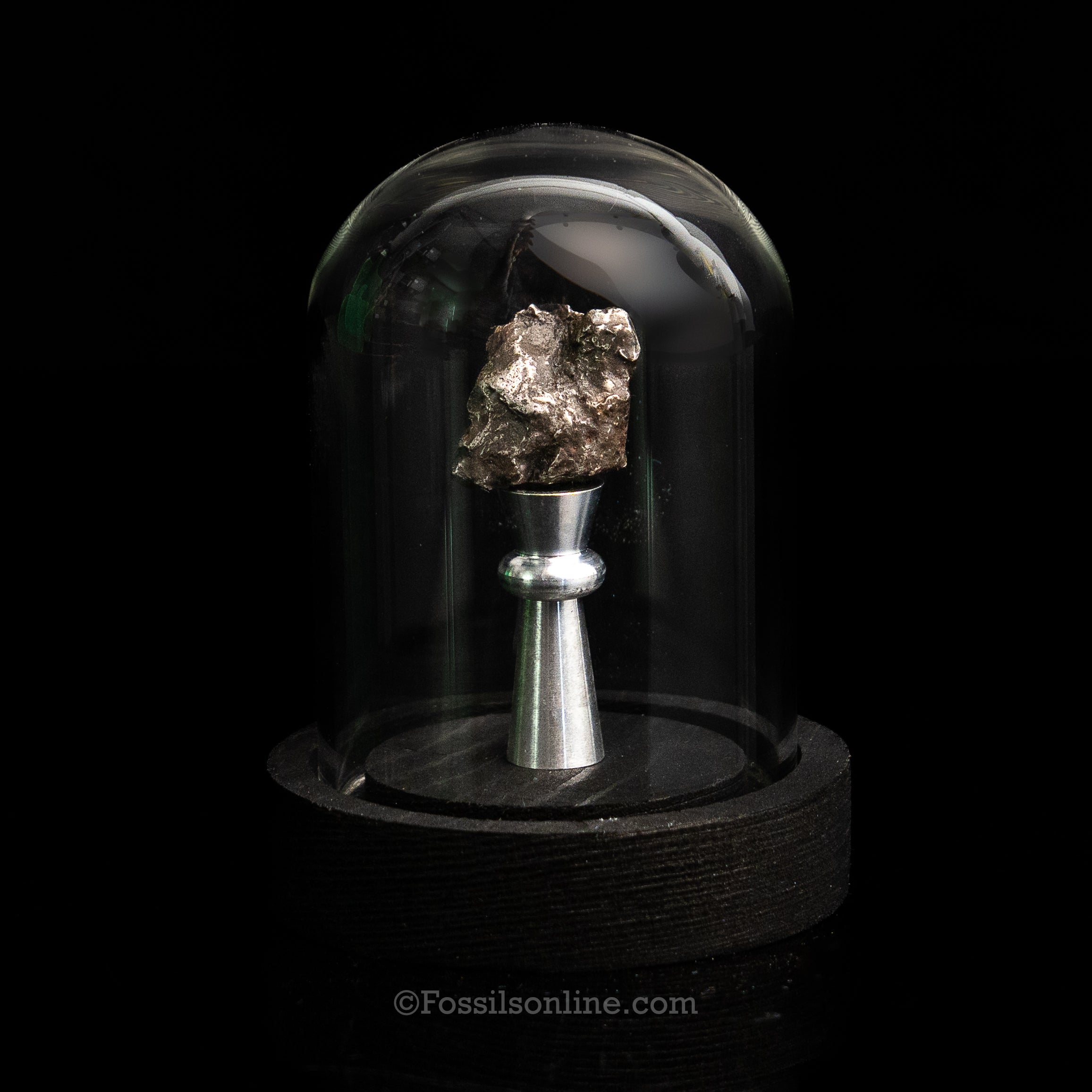 Genuine Sikhote-Alin Meteorite in Glass Dome