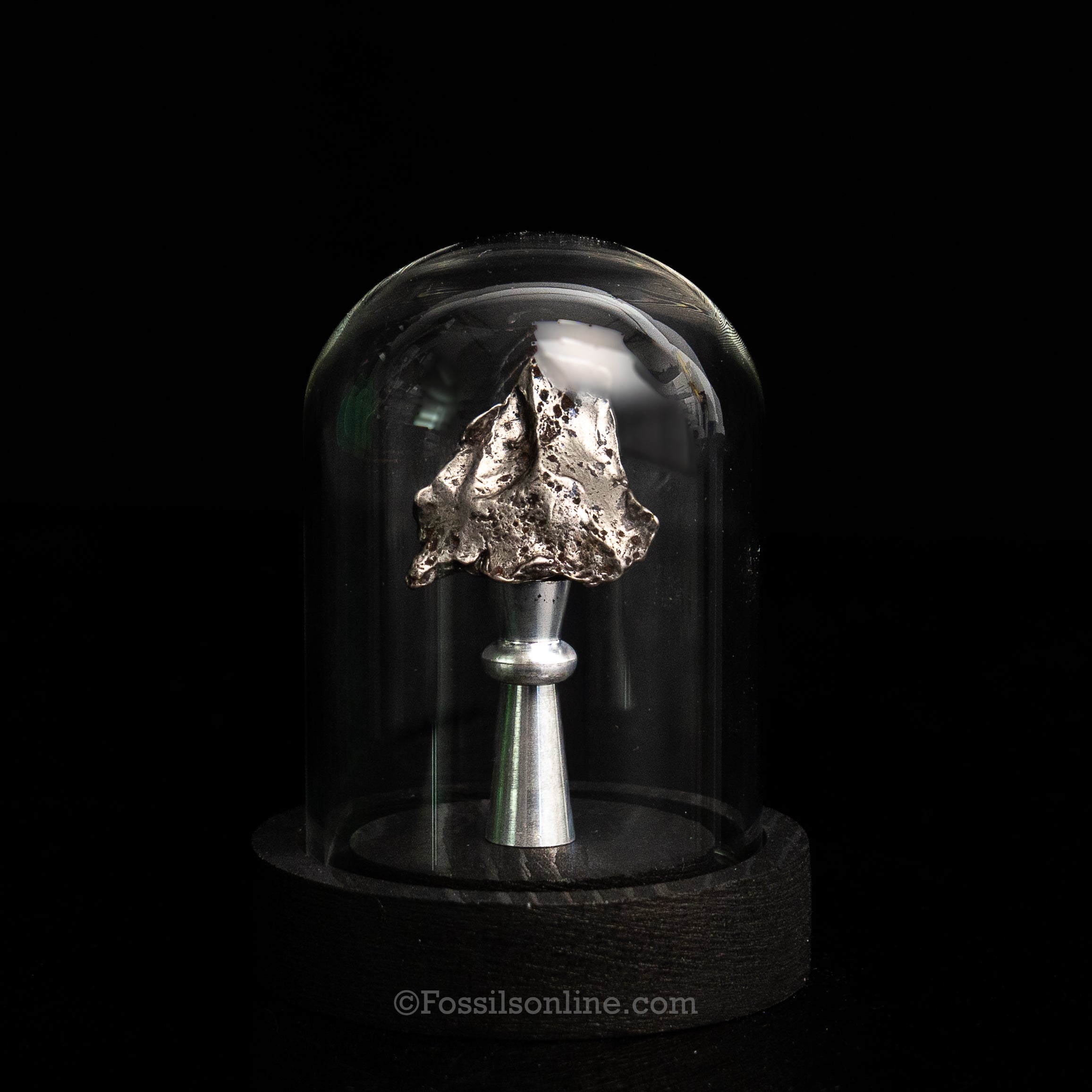 Genuine Sikhote-Alin Meteorite in Glass Dome