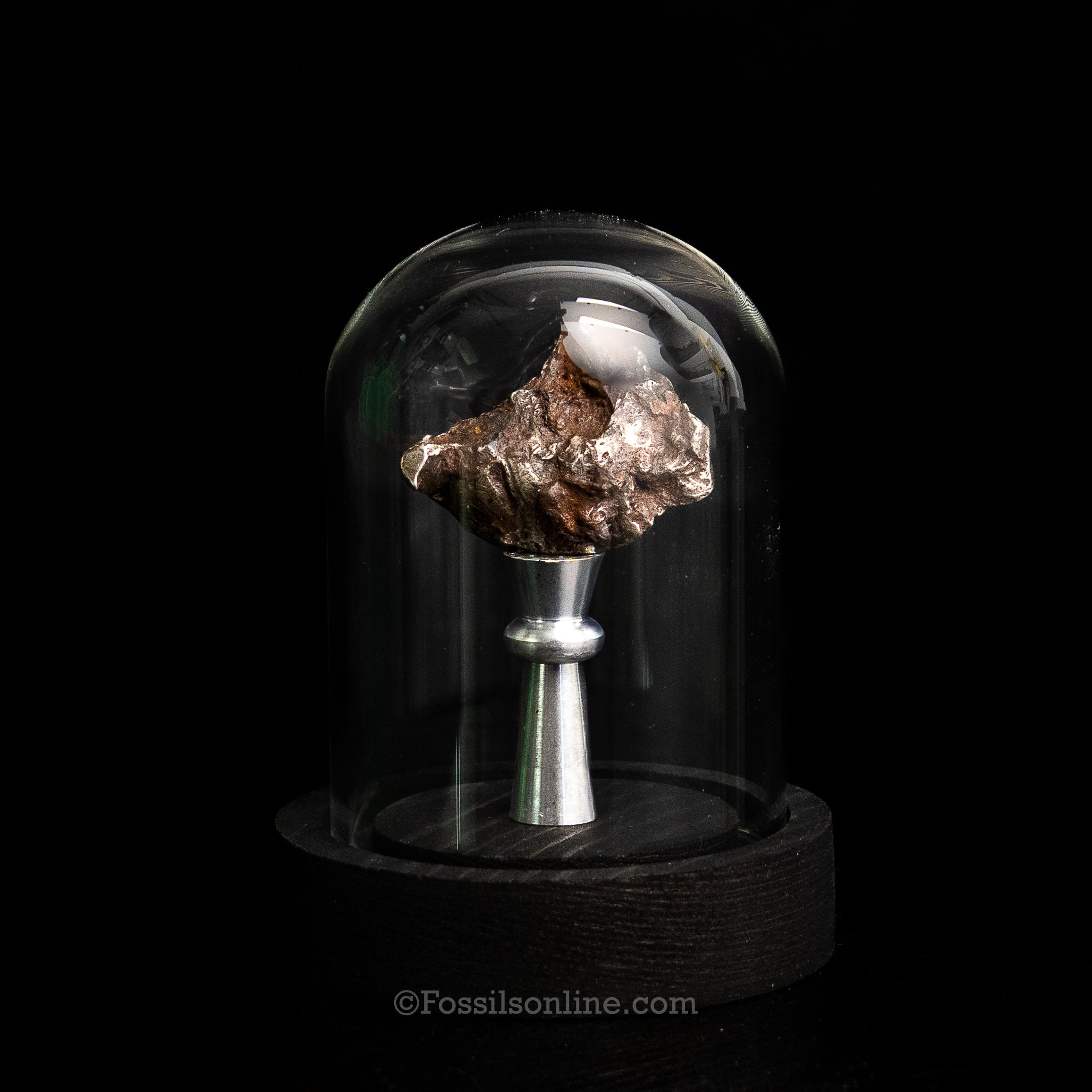Genuine Sikhote-Alin Meteorite in Glass Dome