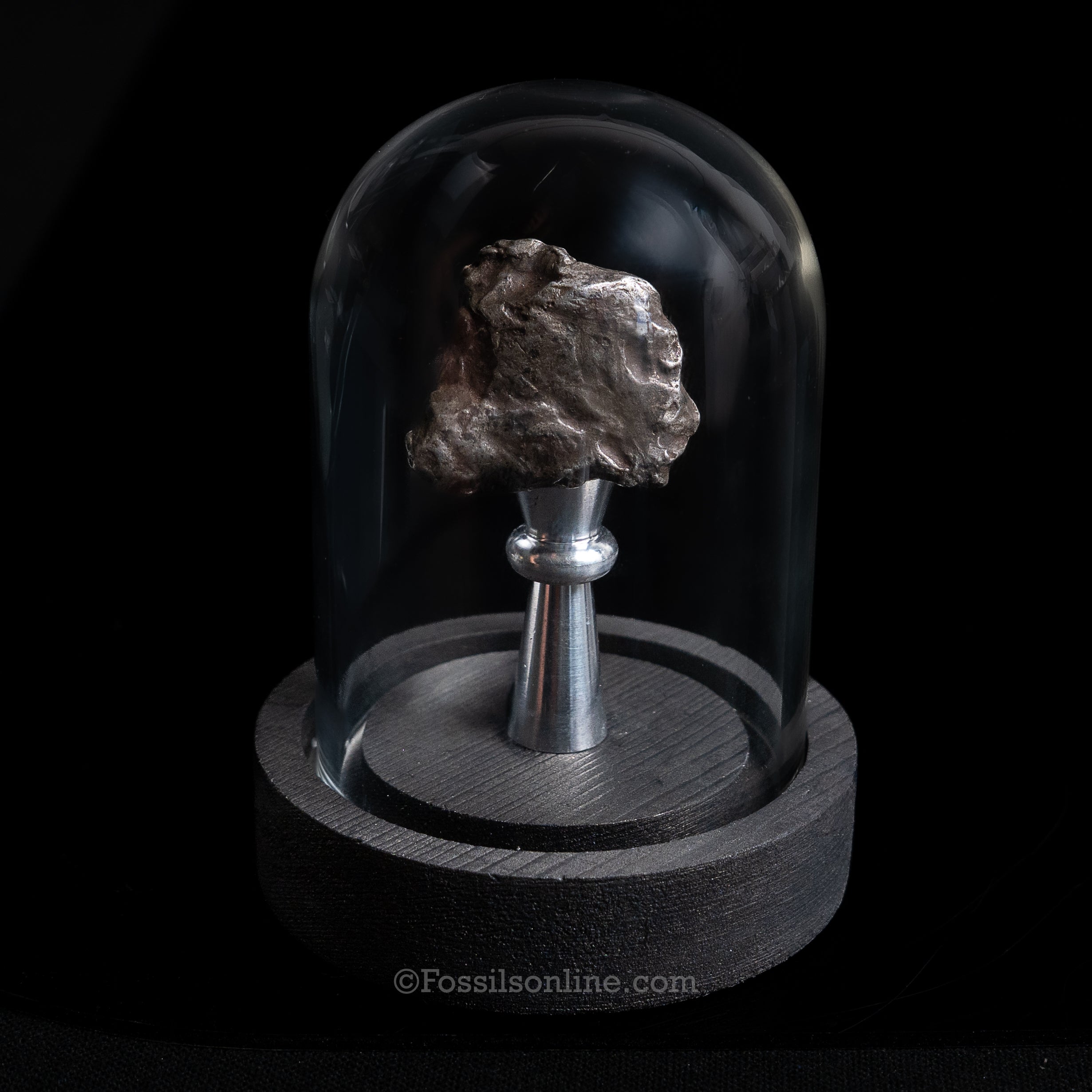 Genuine Sikhote-Alin Meteorite in Glass Dome