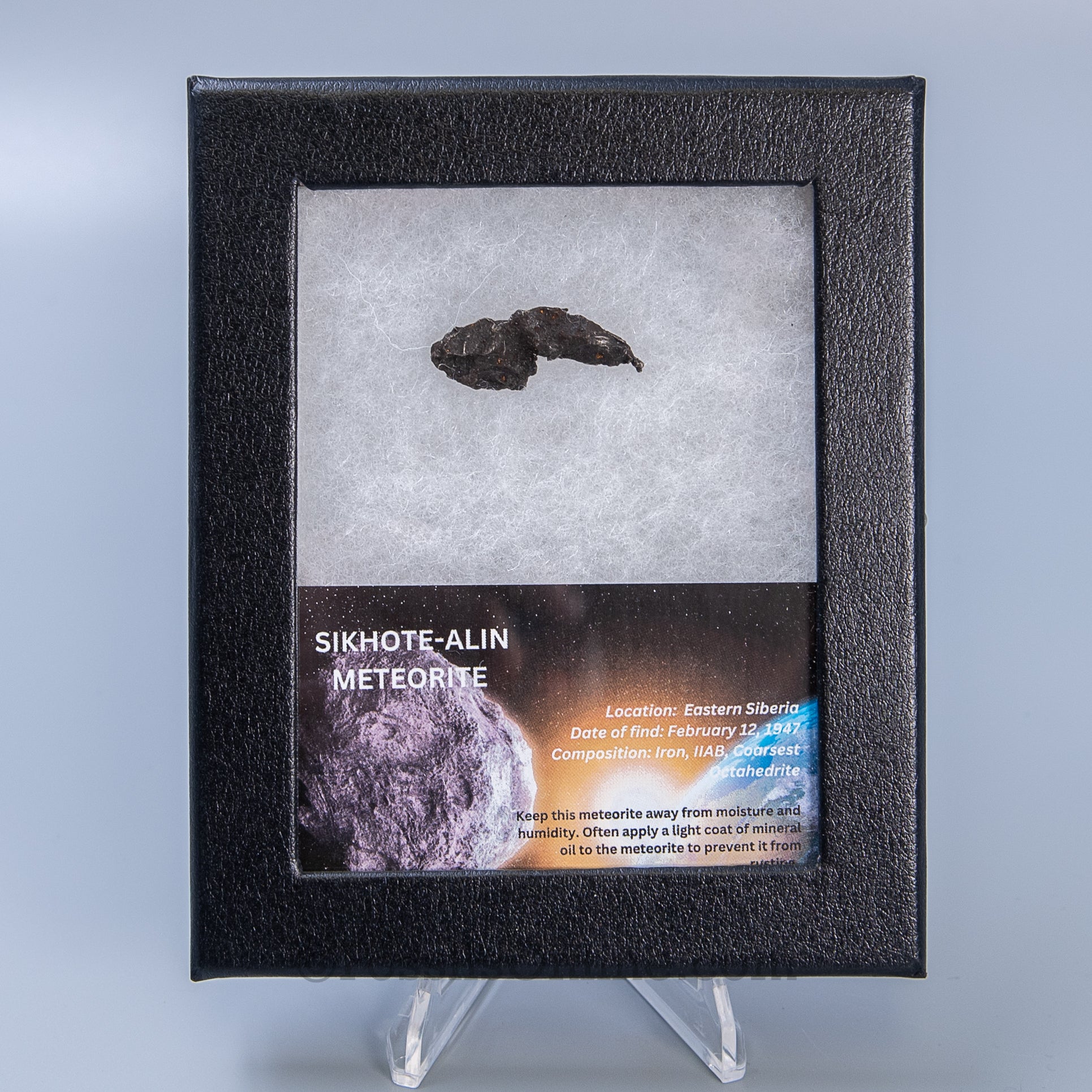 Sikhote-Alin Meteorite in a case