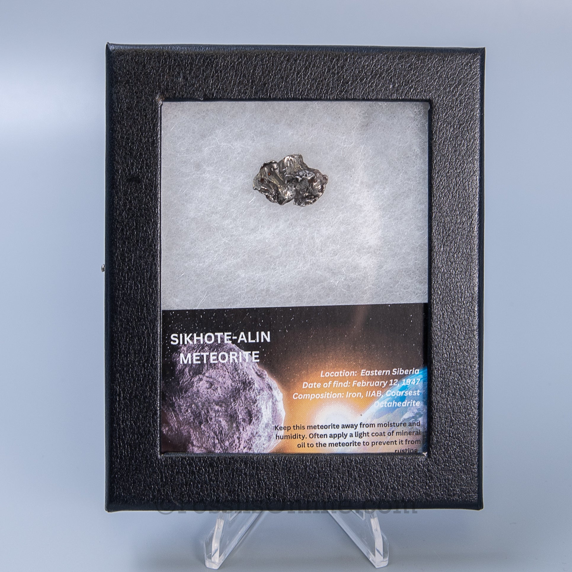 Sikhote-Alin Meteorite in a case
