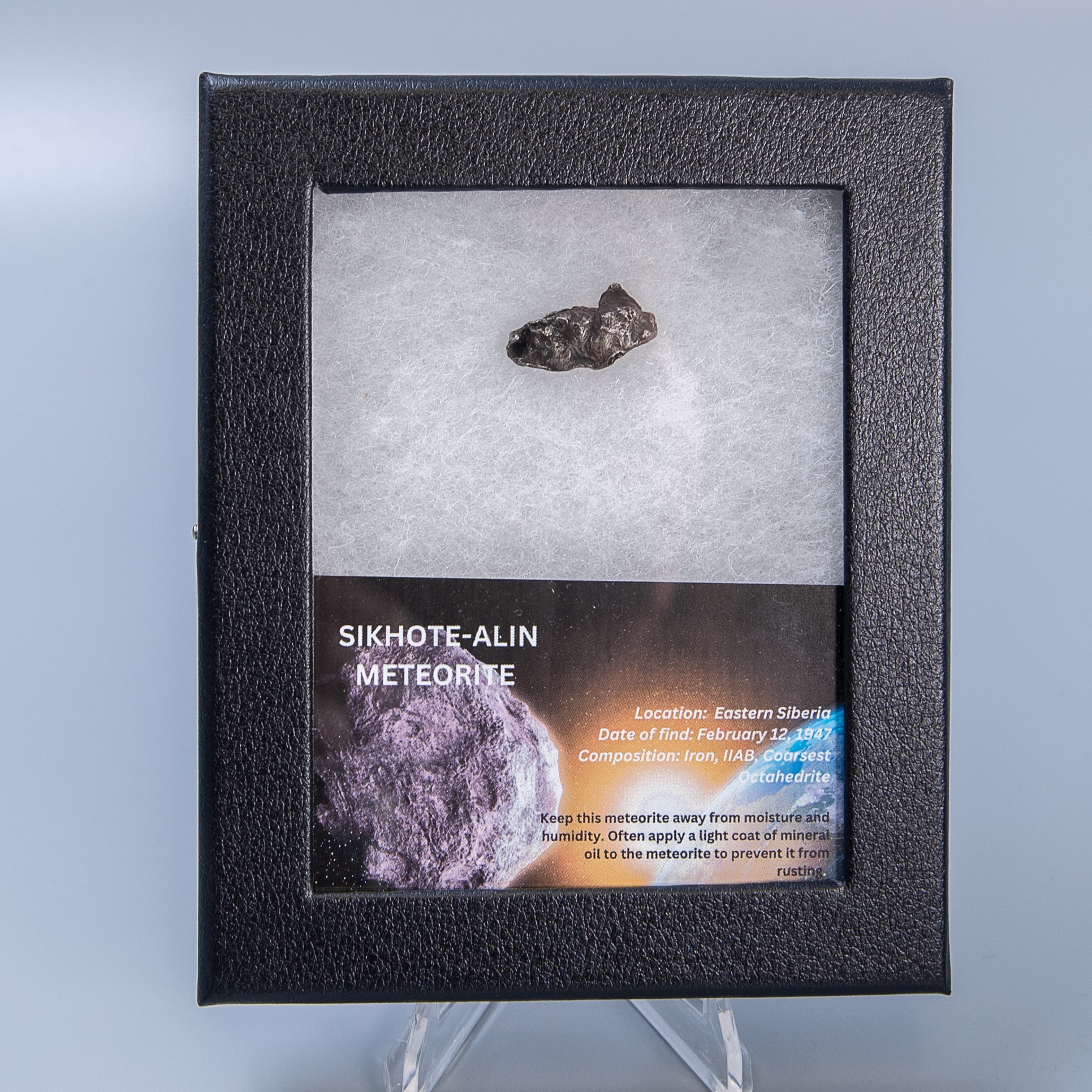 Sikhote-Alin Meteorite in a case