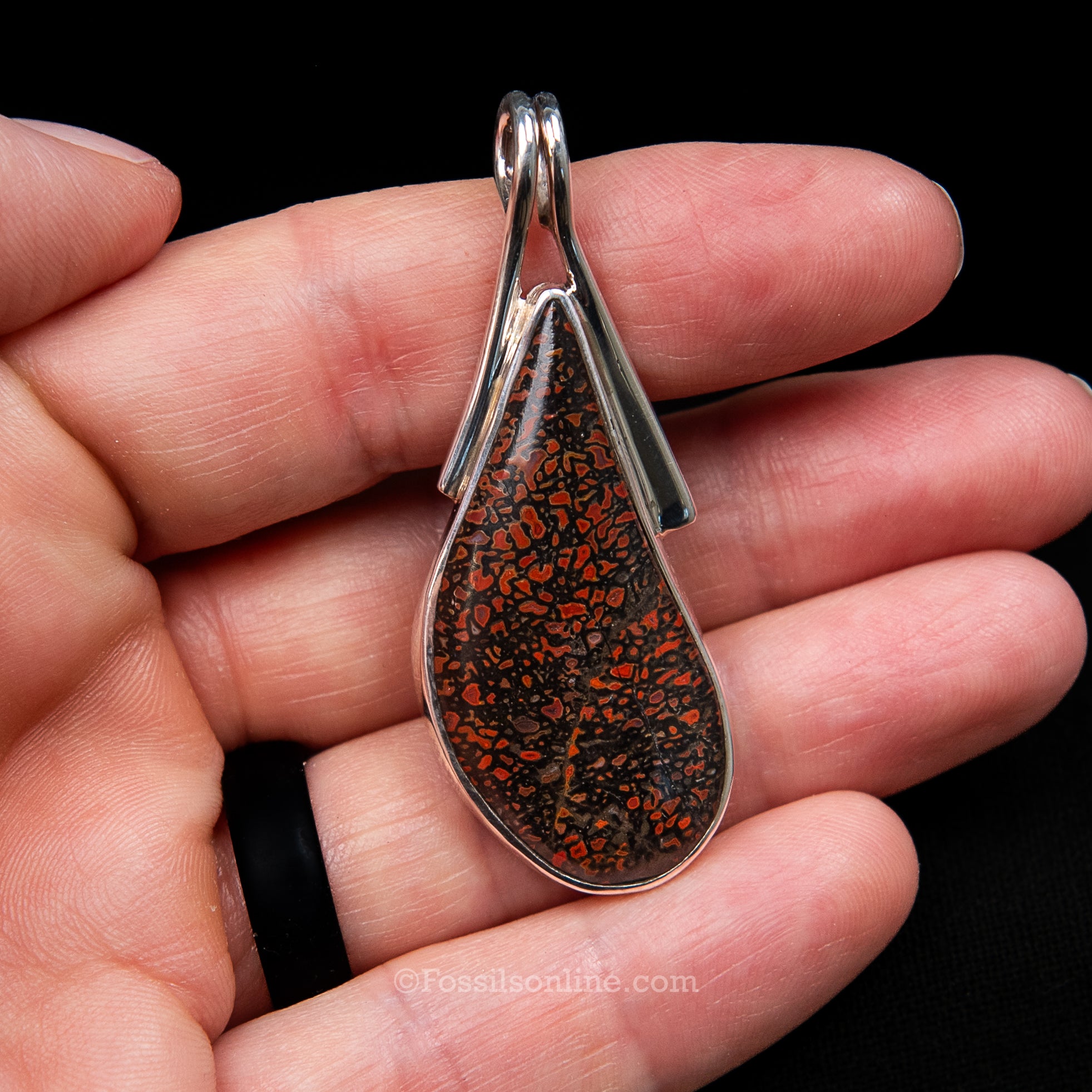 Jurassic Dinosaur Bone Silver Pendant .925