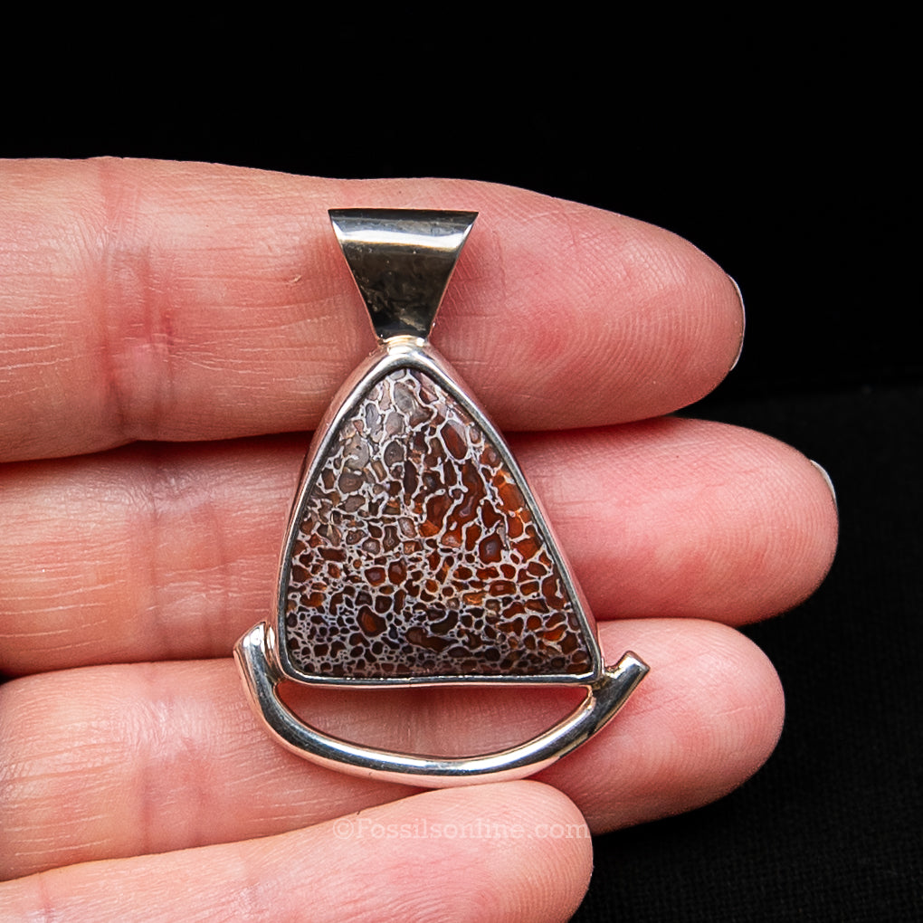Jurassic Dinosaur Bone Silver Pendant .925