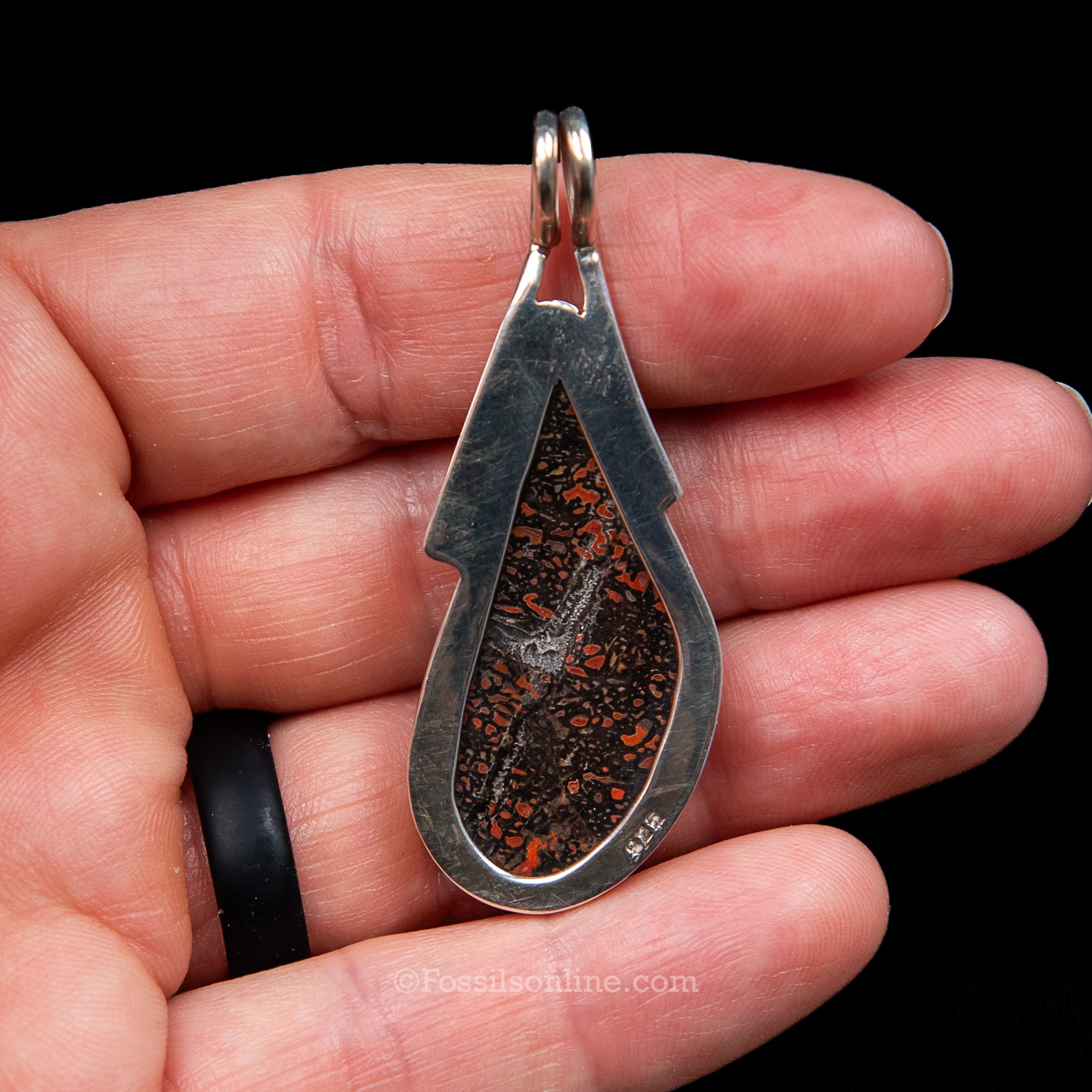 Jurassic Dinosaur Bone Silver Pendant .925