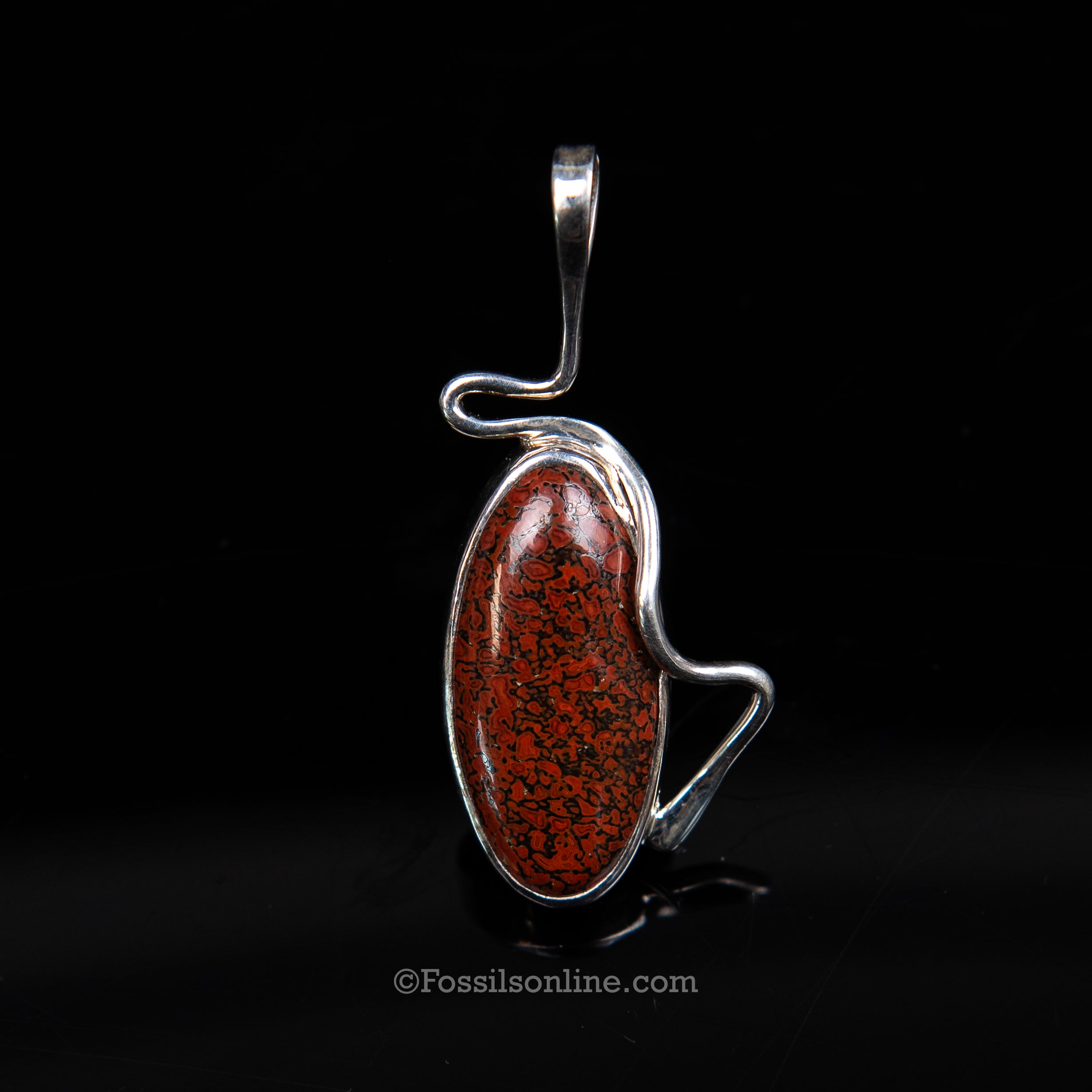 Jurassic Dinosaur Bone Silver Pendant .925