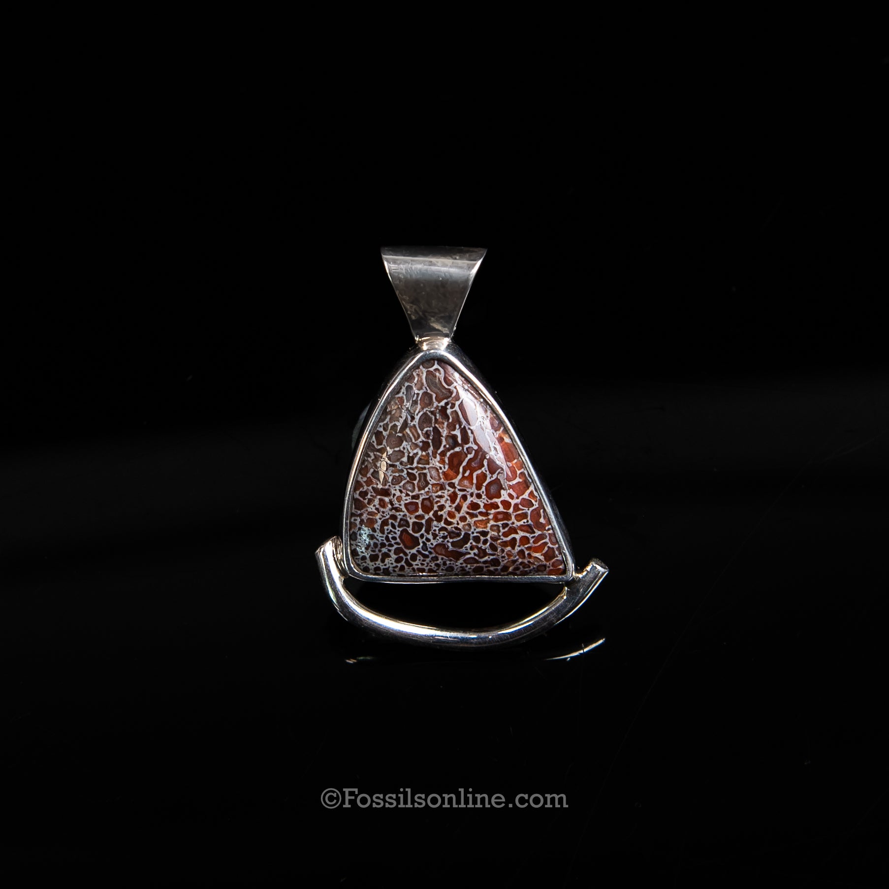 Jurassic Dinosaur Bone Silver Pendant .925