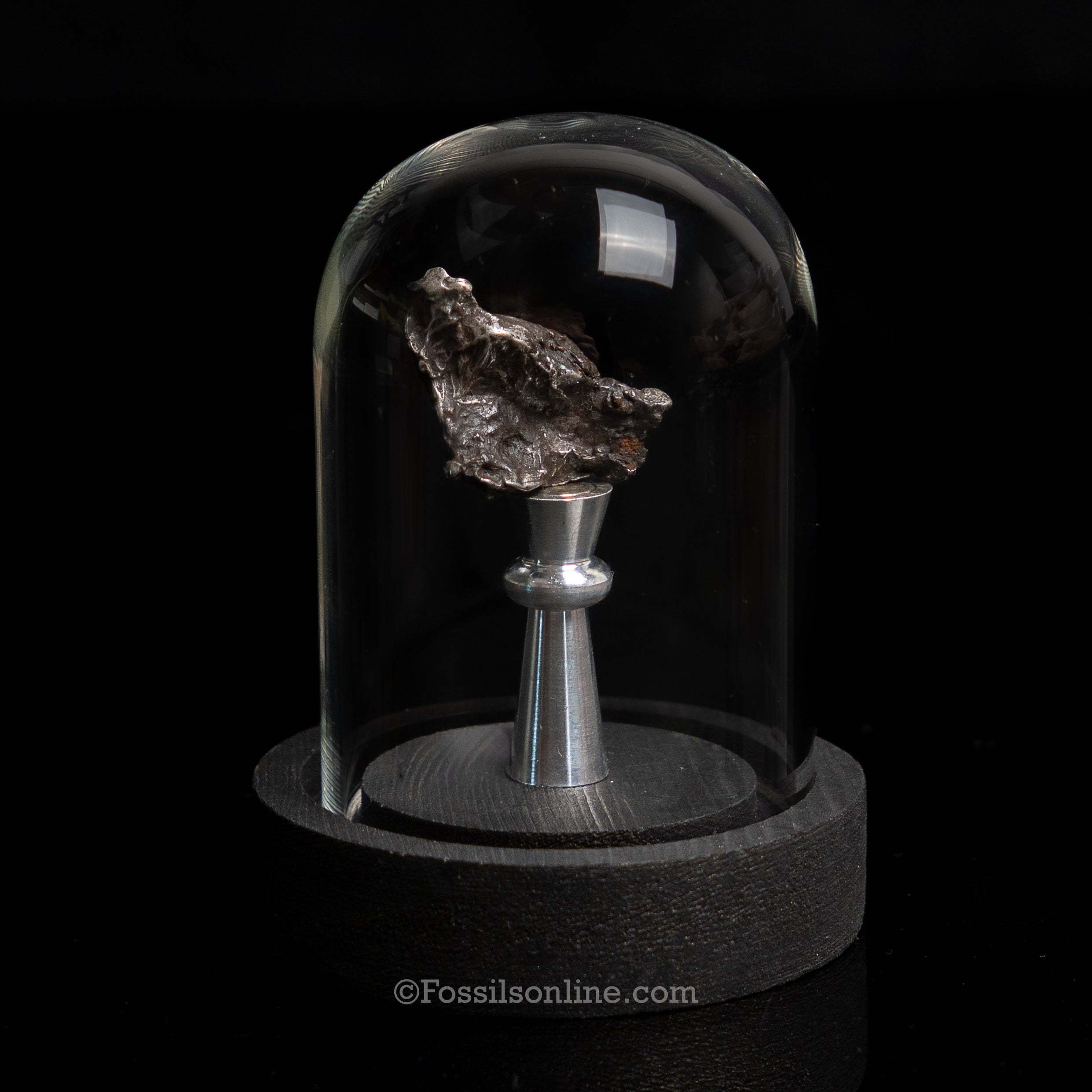 Genuine Sikhote-Alin Meteorite in Glass Dome