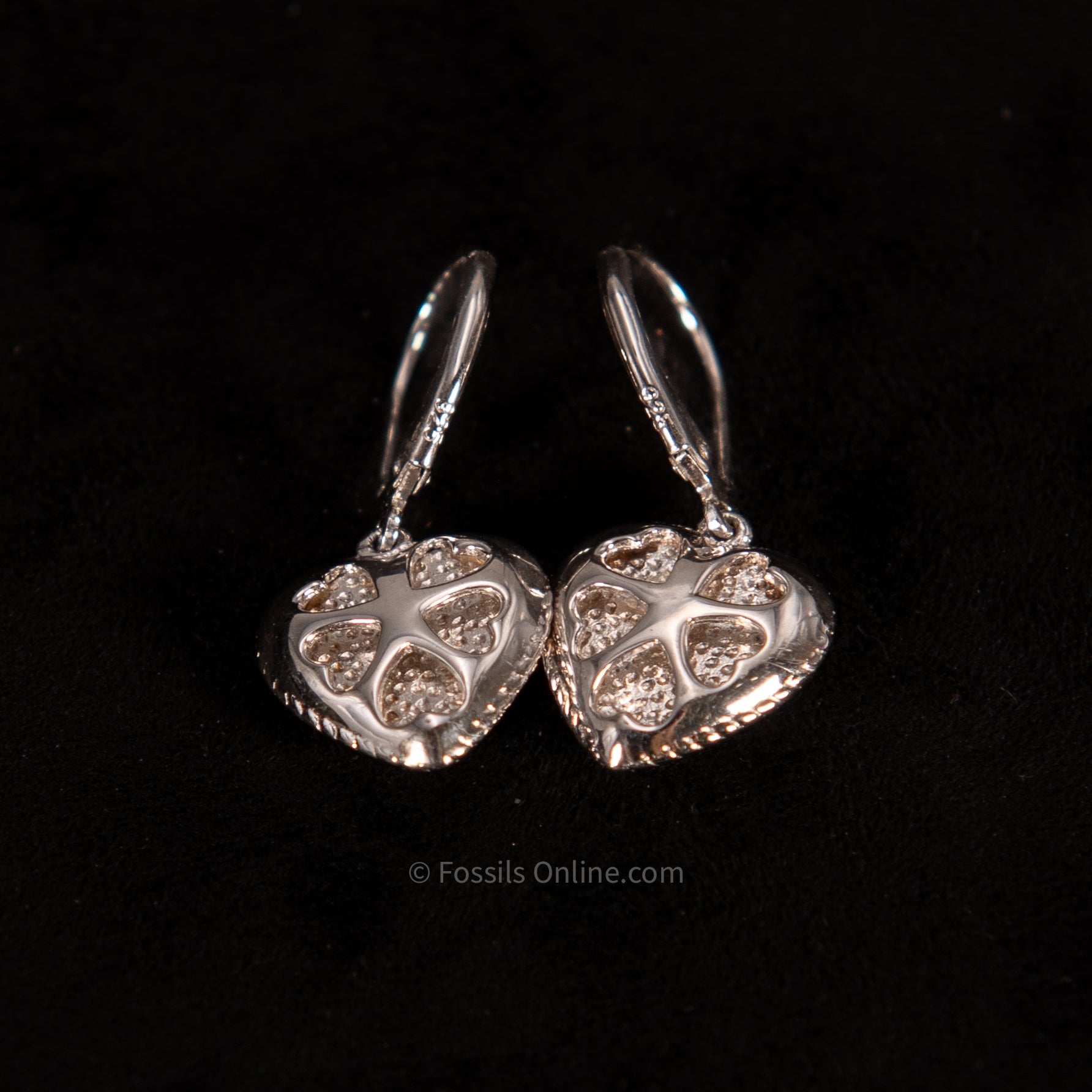Muonionalusta Meteorite Heart Earrings .925