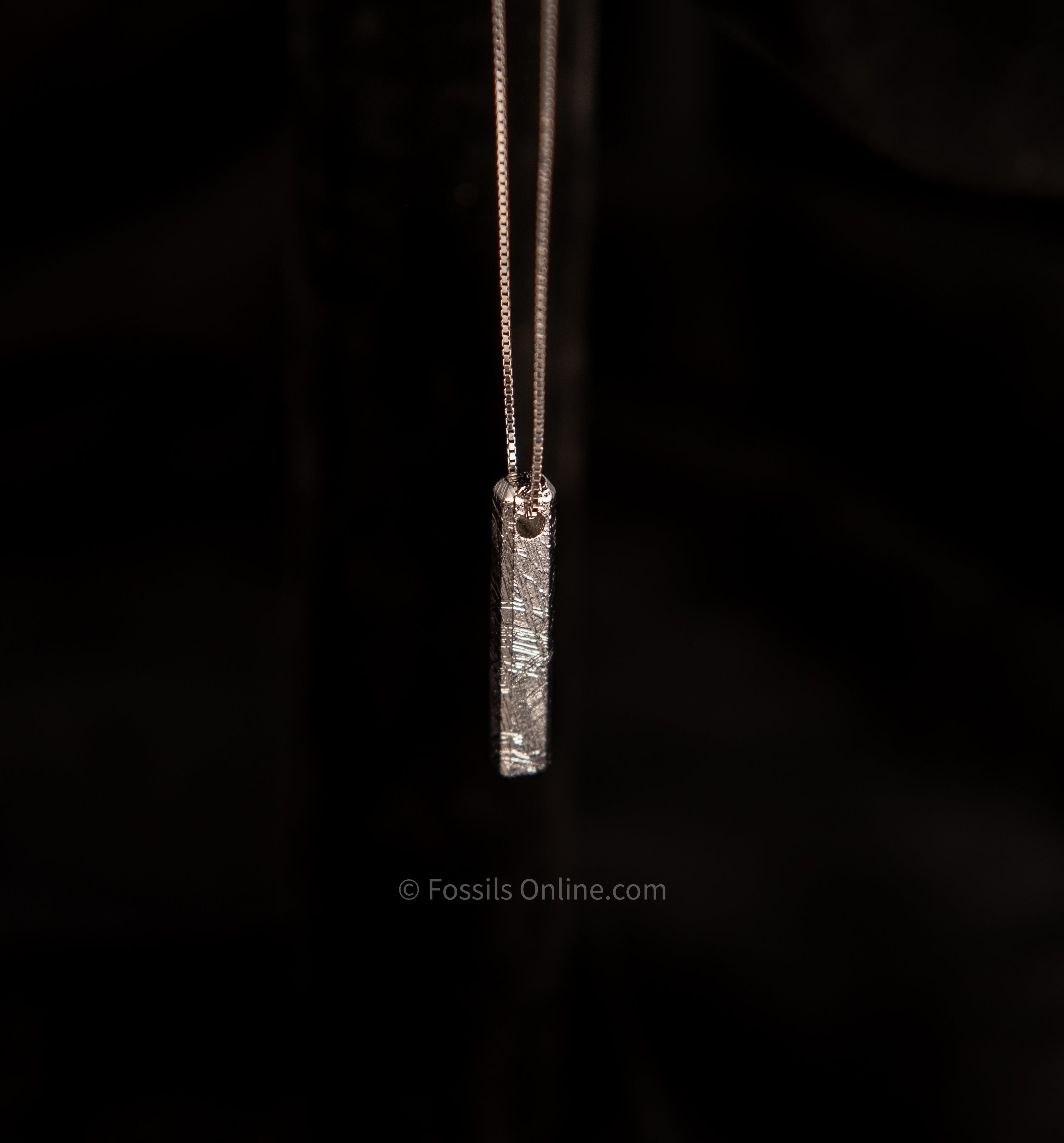 Muonionalusta Meteorite Pendant Stick With Necklace .925