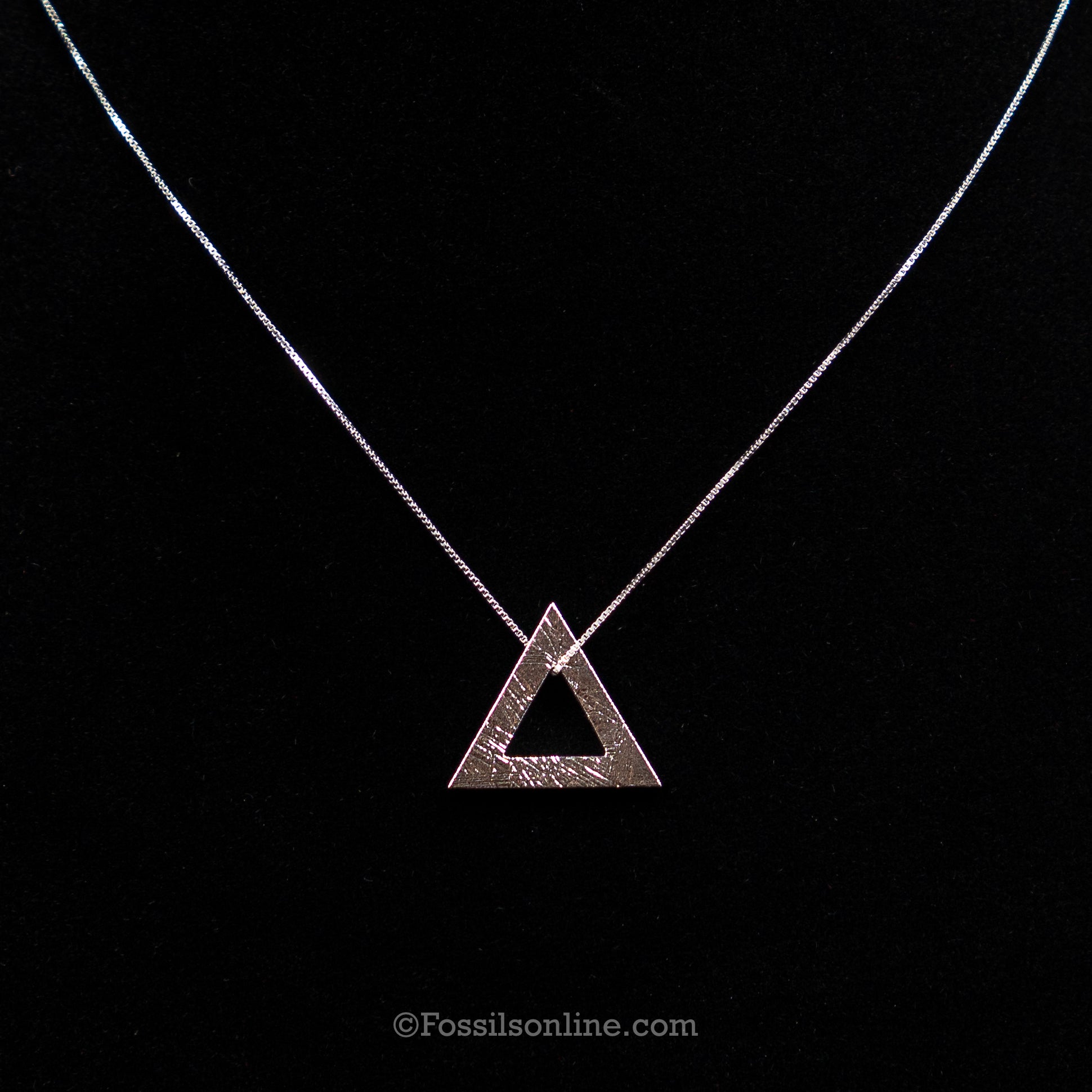 Muonionalusta Meteorite Triangle Necklace .925