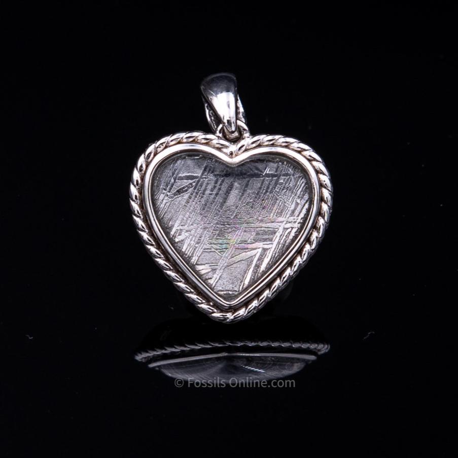 Muonionalusta Meteorite Heart Pendant .925