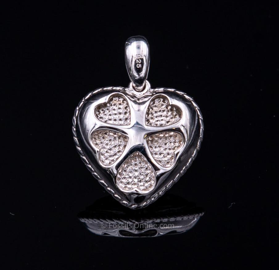 Muonionalusta Meteorite Heart Pendant .925