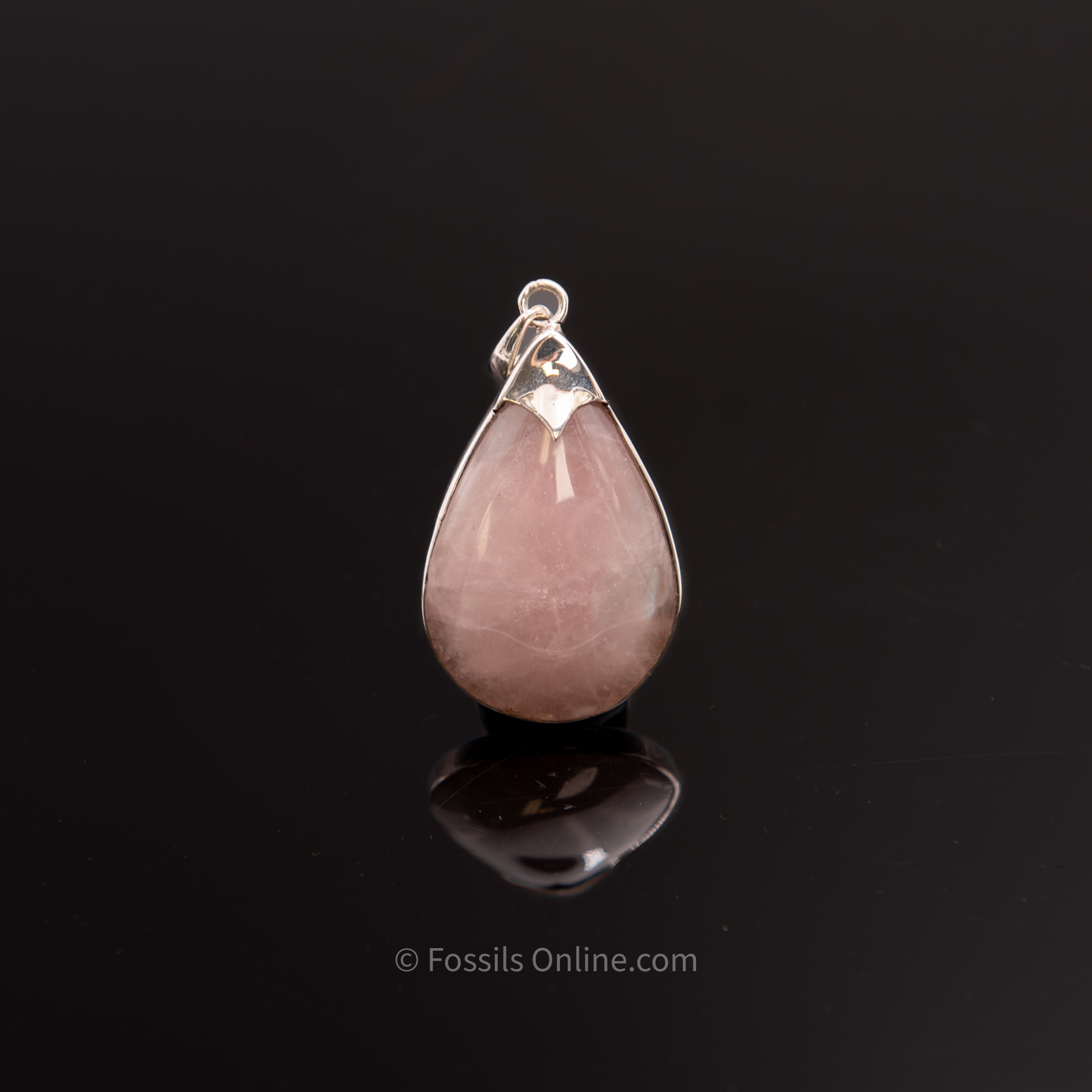 Pink Quartz Silver Pendant