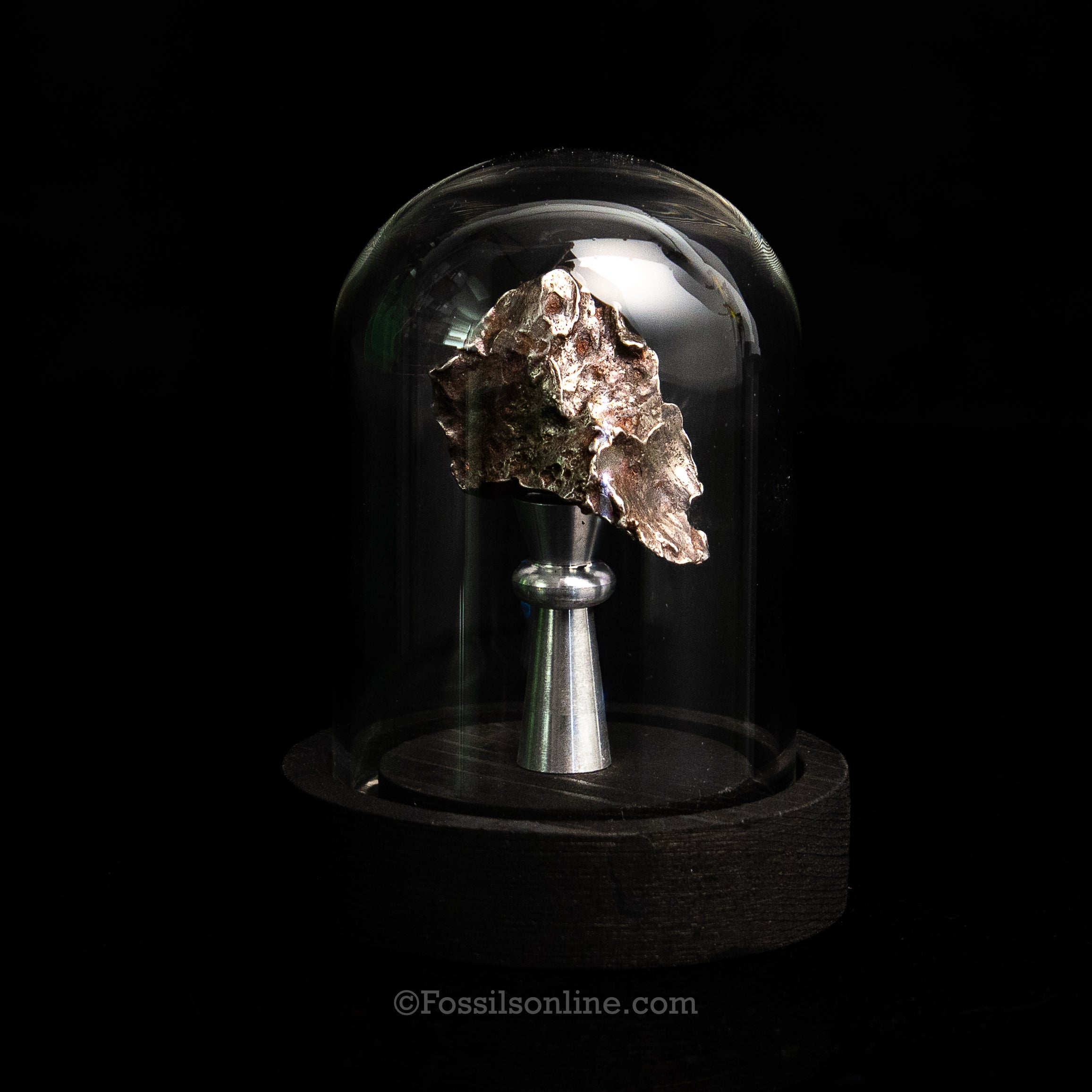 Genuine Sikhote-Alin Meteorite in Glass Dome
