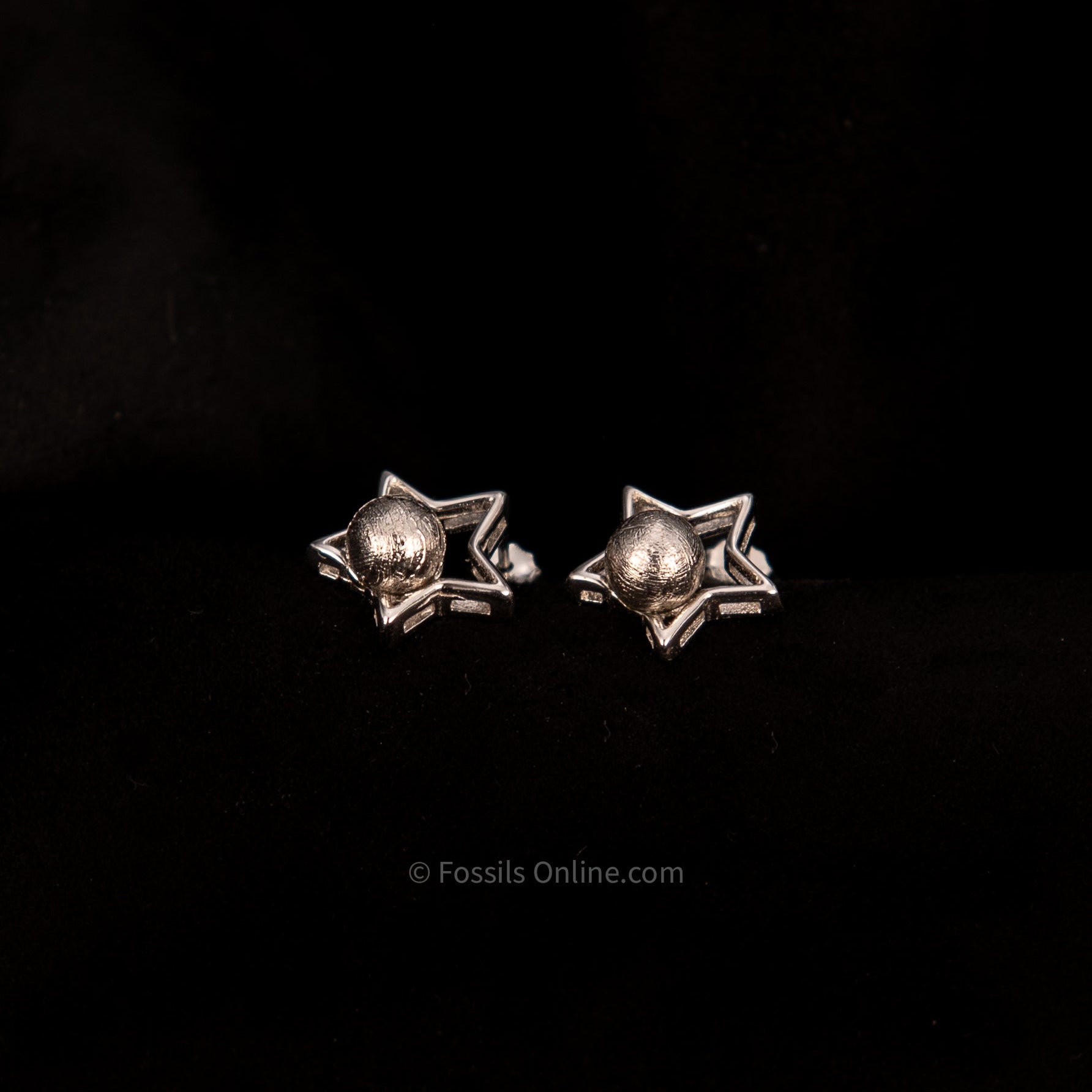 Muonionalusta Meteorite Star Bead Studs L .925