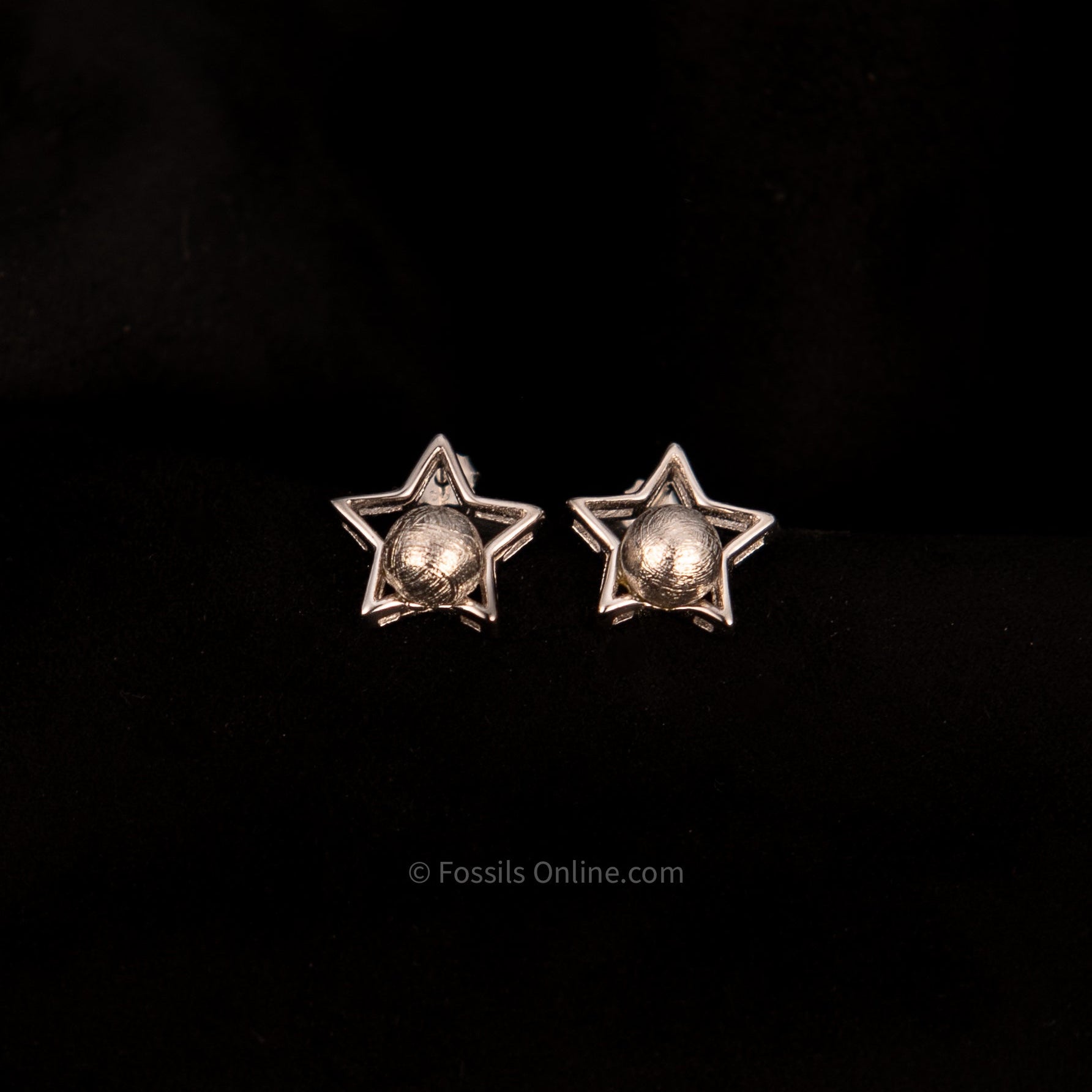 Muonionalusta Meteorite Star Bead Studs L .925