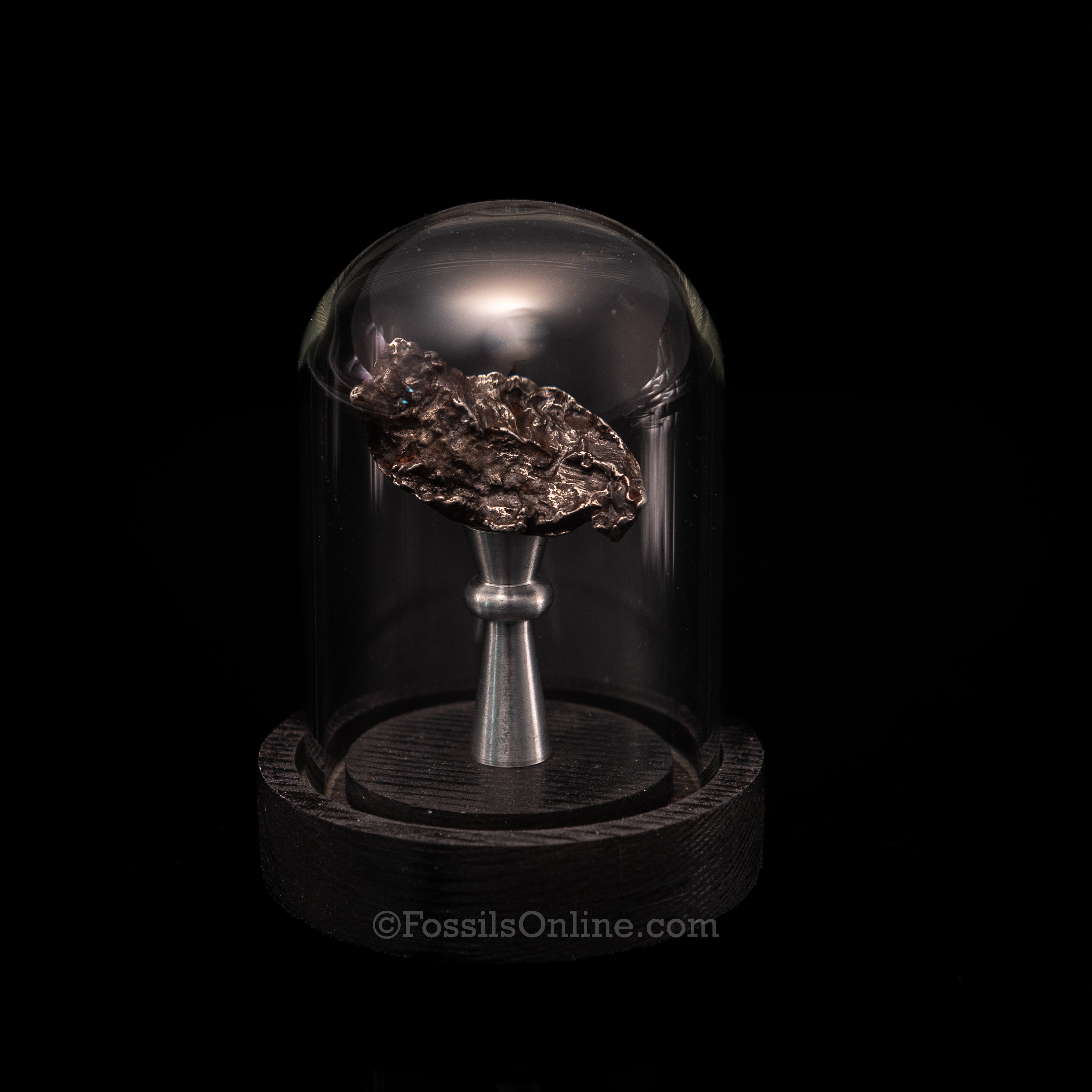 Genuine Sikhote-Alin Meteorite in Glass Dome