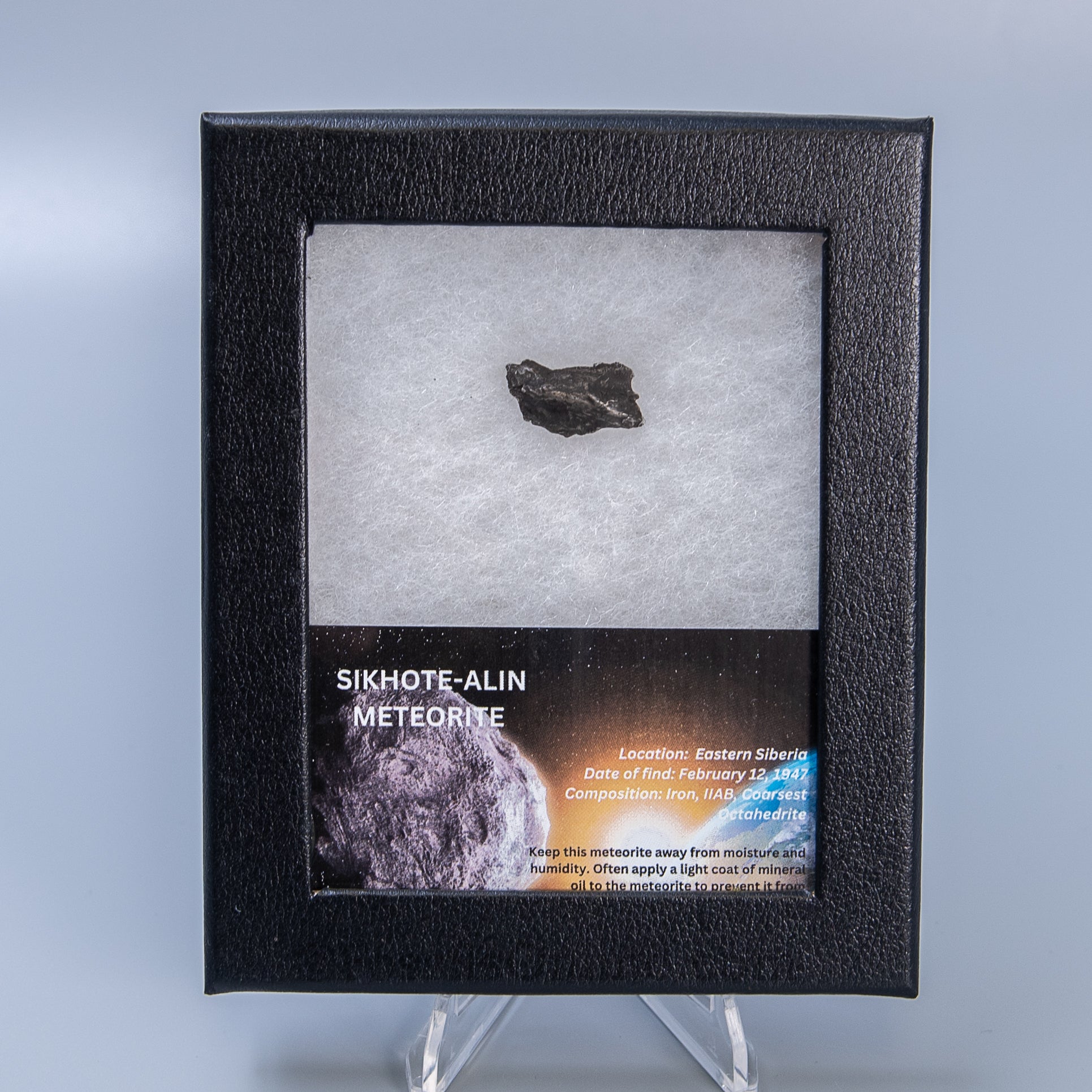 Sikhote-Alin Meteorite in a case
