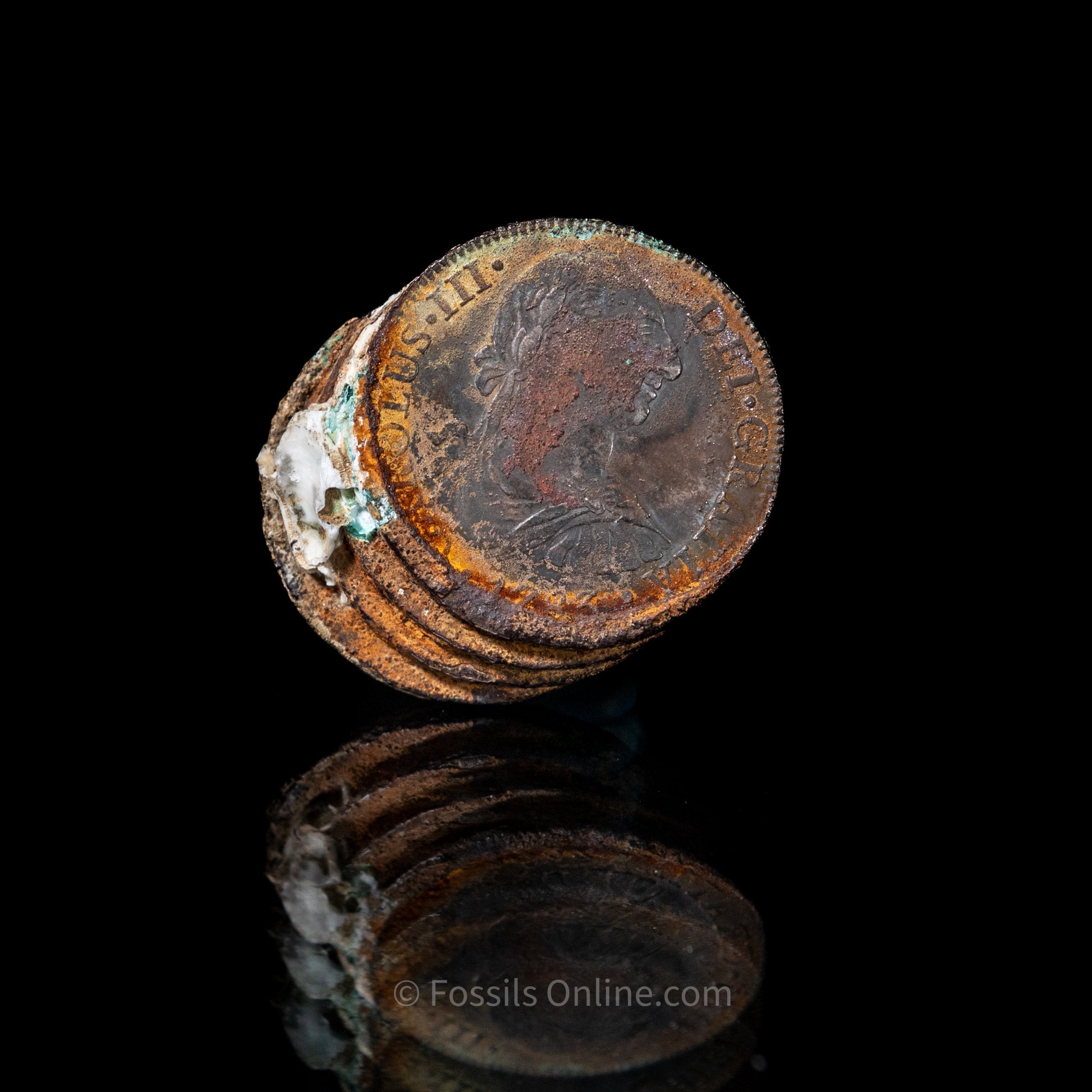 Clump of El Cazador Shipwreck Coins