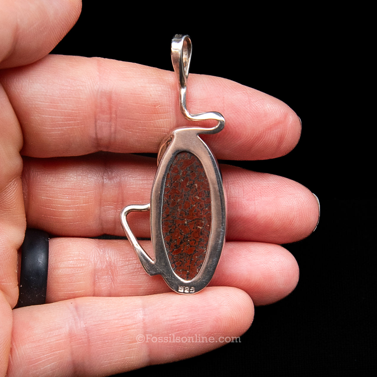 Jurassic Dinosaur Bone Silver Pendant .925