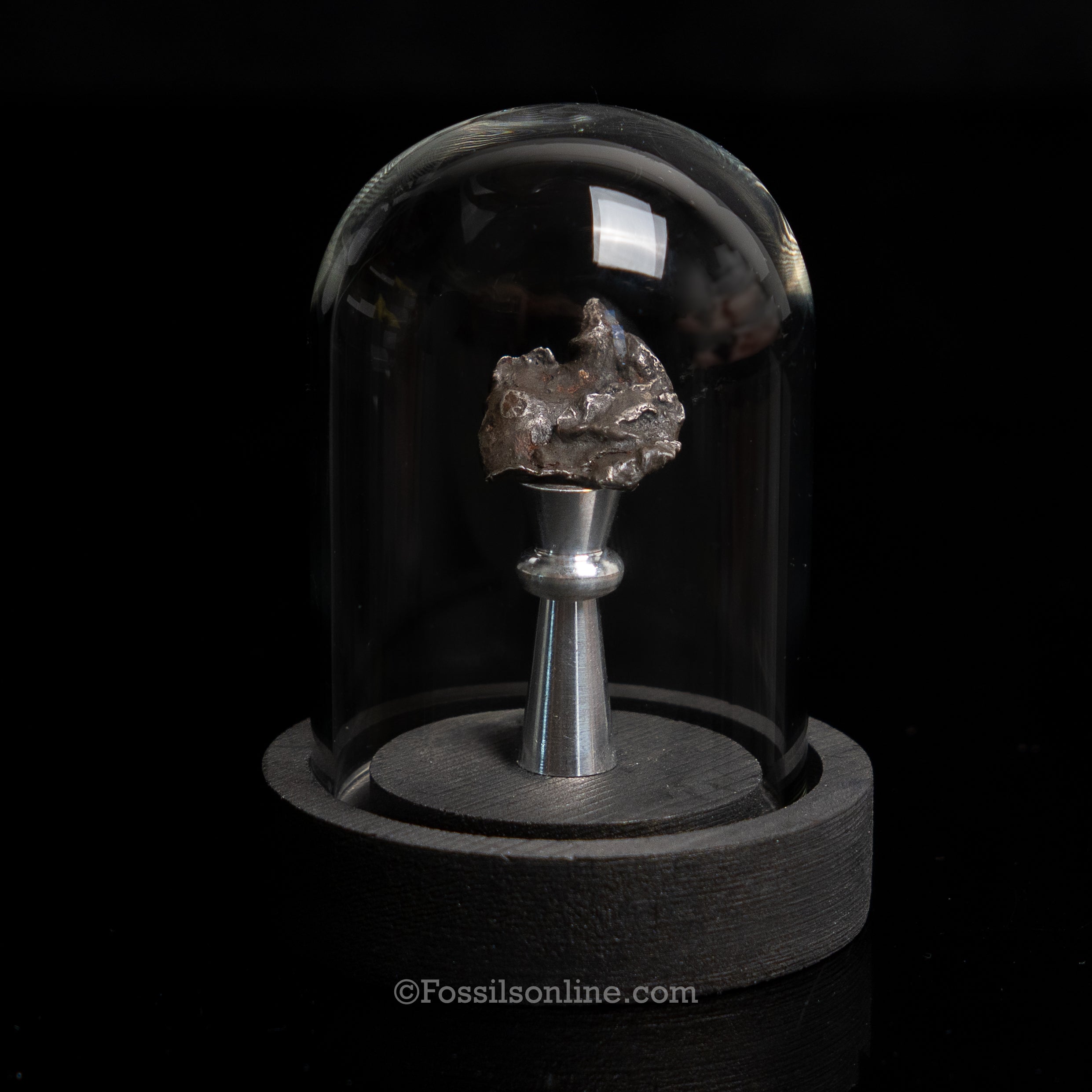 Genuine Sikhote-Alin Meteorite in Glass Dome