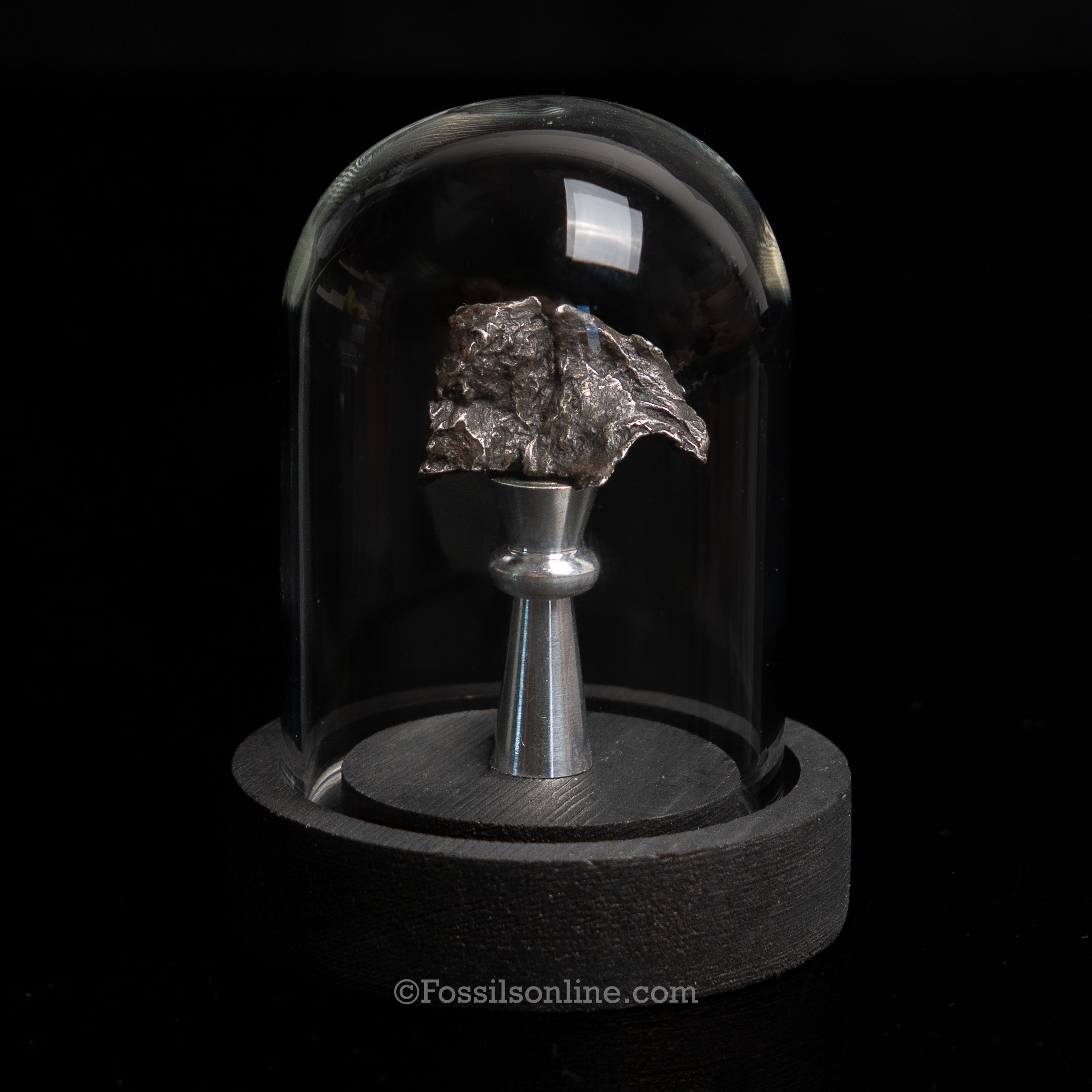 Genuine Sikhote-Alin Meteorite in Glass Dome